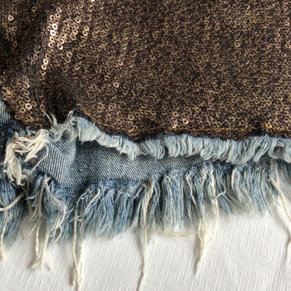 One Teaspoon Sequin Romeos Shorts Denim - Picture 4 of 11